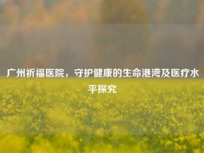 广州祈福医院，守护健康的生命港湾及医疗水平探究