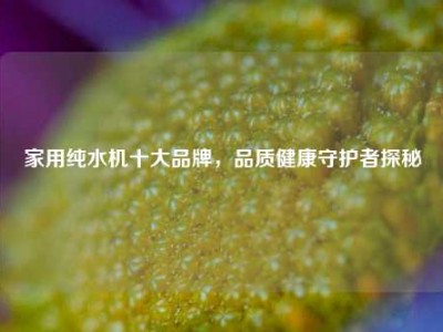 家用纯水机十大品牌，品质健康守护者探秘