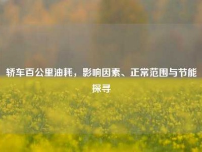 轿车百公里油耗，影响因素、正常范围与节能探寻