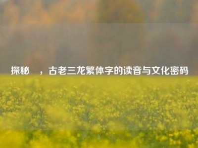 探秘龘，古老三龙繁体字的读音与文化密码
