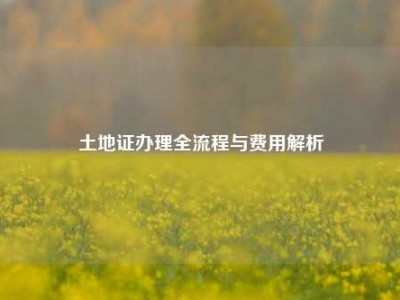 土地证办理全流程与费用解析
