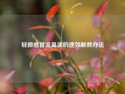 轻微感冒流鼻涕的速效解救办法