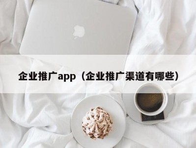 企业推广app（企业推广渠道有哪些）