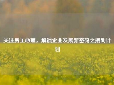 关注员工心理，解锁企业发展新密码之援助计划