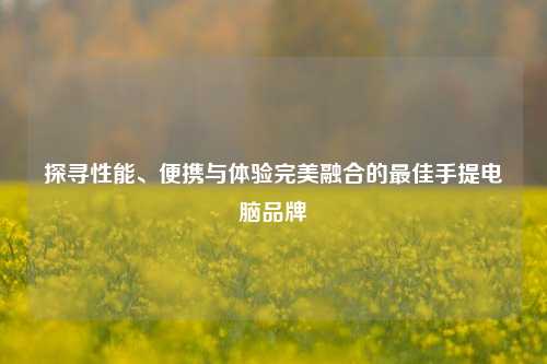 探寻性能、便携与体验完美融合的更佳手提电脑品牌