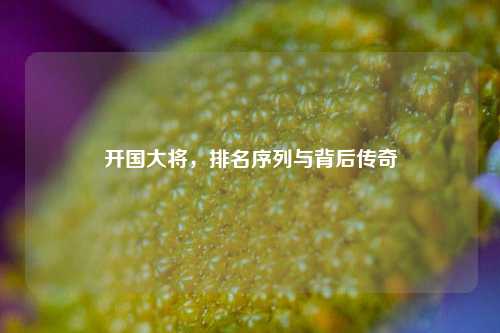 开国大将,排名序列与背后传奇