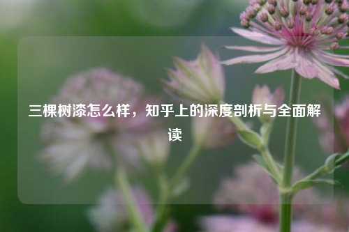 三棵树漆怎么样,知乎上的深度剖析与全面解读