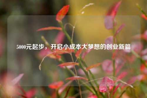 5000元起步,开启小成本大梦想的创业新篇