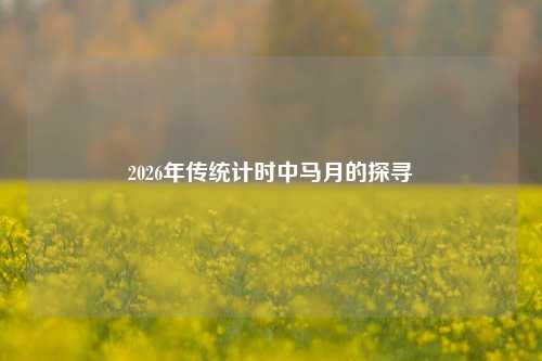 2026年传统计时中马月的探寻