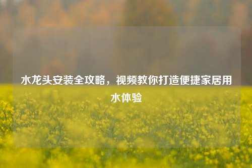 水龙头安装全攻略，视频教你打造便捷家居用水体验