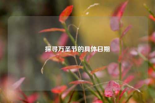 探寻万圣节的具体日期