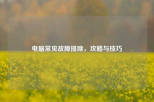 电脑常见故障排除，攻略与技巧